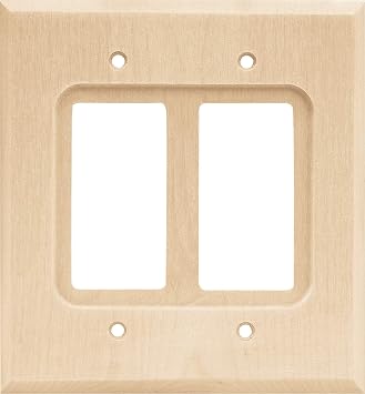 BRAINERD 64655 Wood Square Double Decorator Wall Plate / Switch Plate / Cover, Unfinished Wood