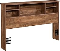 Sauder River Ranch Bookcase Headboard Full/Queen with Shelves & Wireless Charging - Sindoori Mango Finish