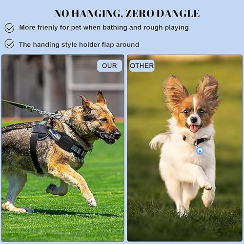 Miniatura 7 de Funda impermeable para Airtag para collar de perro, paquete de 4, soporte para collar de perro Airtag, TPU y silicona cubierta de cuerpo completo