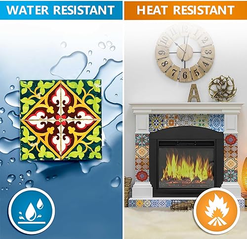 Miniatura 6 de Pegatinas decorativas para azulejos de 24piezas, azulejos tradicionales auténticos de Talavera Stickersl para el baño y cocina, azulejos adhesivos