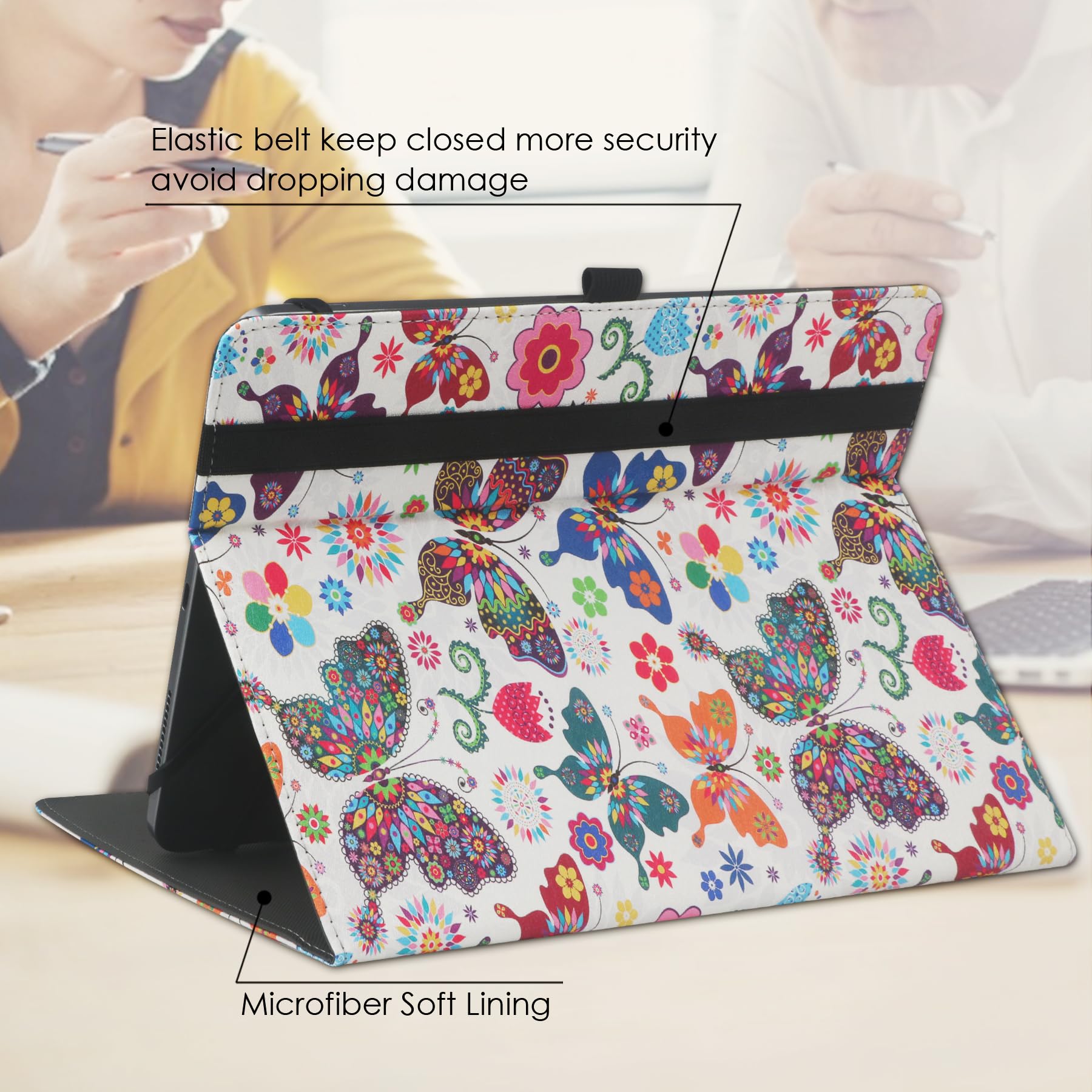 HGWALP Custodia universale per Tablet da 9-11 pollici，Multi-Viewing Angles PU Leather Stand Folio Cover con Porta Penna per 9 "10.1" 10.5 "11" Touch screen Tablet-BF