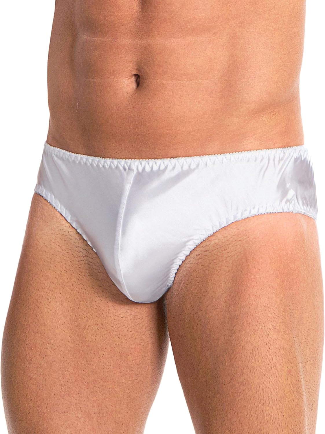Satini Men’s Silky Satin Briefs - Contoured Pouch, Full Back, Fully Elasticated Underwear
