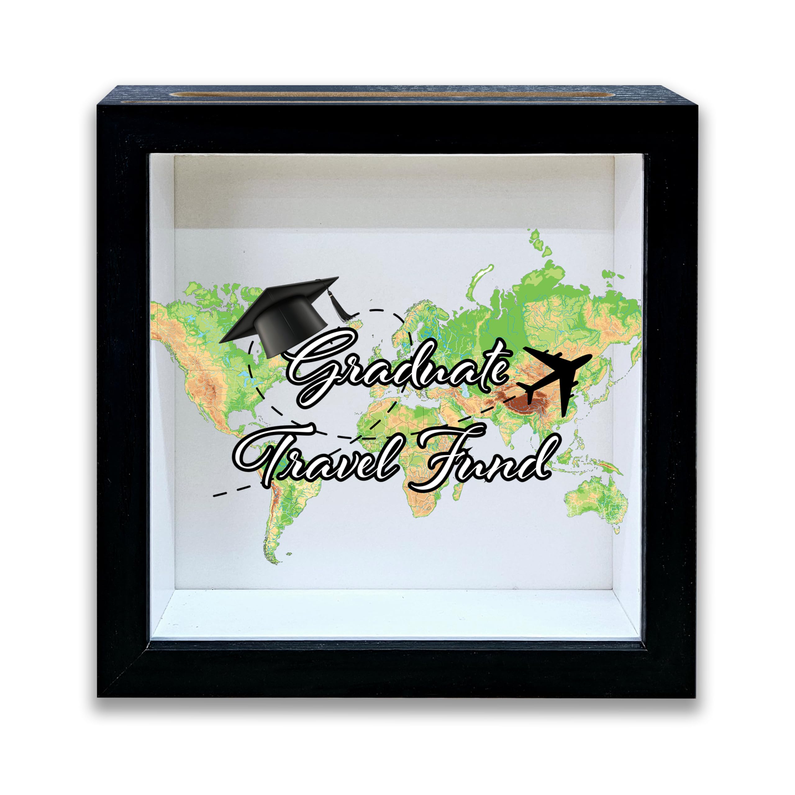 Shadow Box with Slots, Graduate Travel Fund Boxes Frame 8x8 Inches Decorations for Home Graduation Party, Keep Sake Box for Memories, Graduation Gifts for Graduates, Shadow Boxes Display Cases -27
