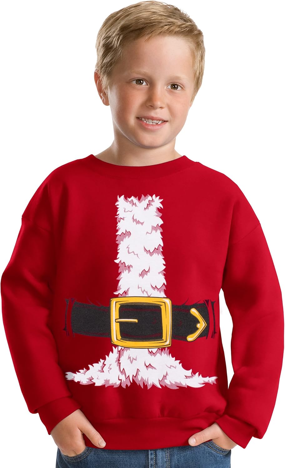 Kid's Santa's Elf Costume | Novelty Christmas Sweater, Holiday Child Sweatshirt - Image 2