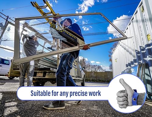 Miniatura 6 de Nivel 9 Guante de metal de malla de acero inoxidable,Guante de trabajo de seguridad a prueba de cortes de grado alimentario,Guante de corte