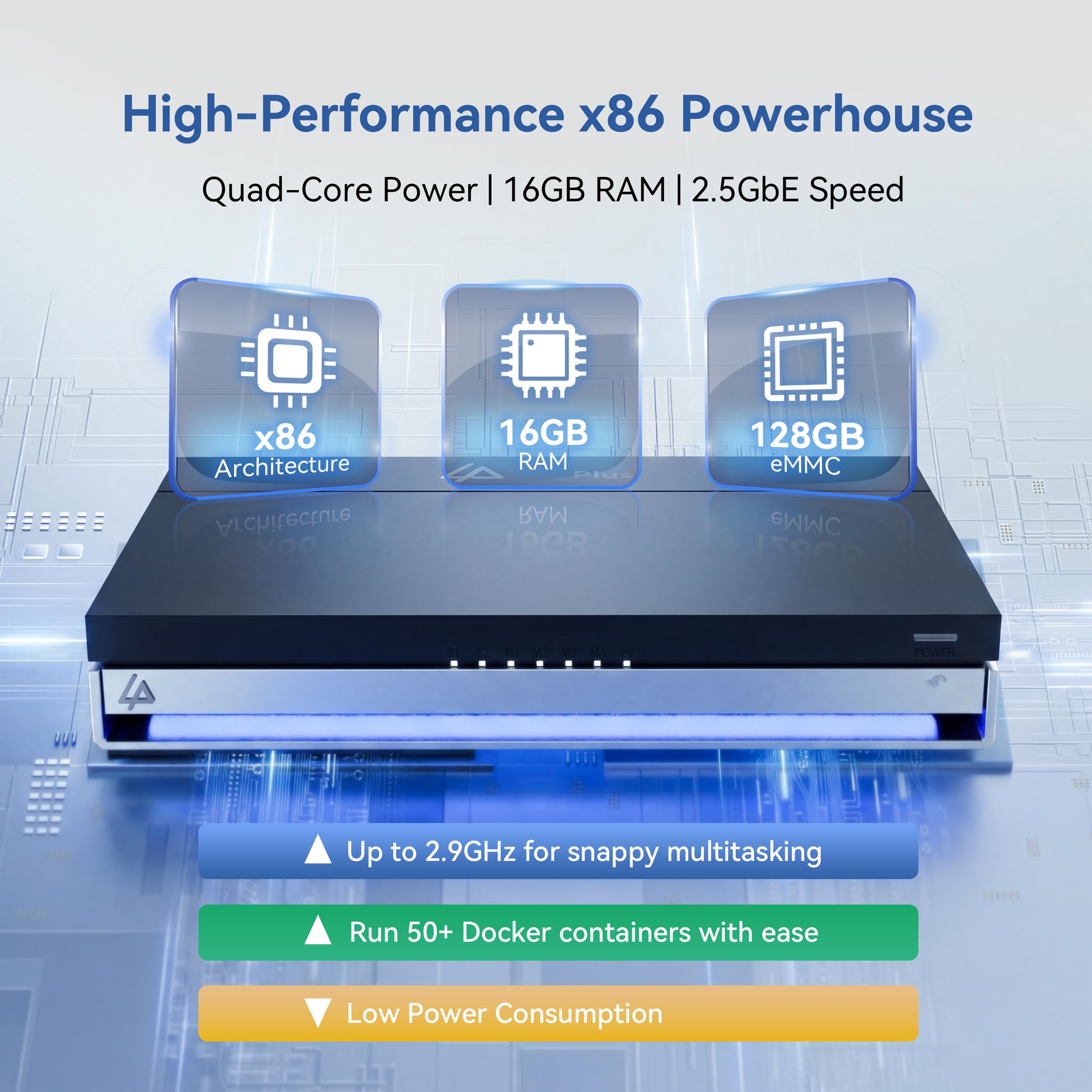 LincStation N1 - Servidor NAS de 6 bahías, 16 GB de RAM, 128 GB eMMC, 2 discos duros SATA + 4 SSD M.2 NVMe | Intel Celeron Quad-Core | 2.5 GbE | 4K HDMI | 2 años de garantía | almacenamiento conectado
