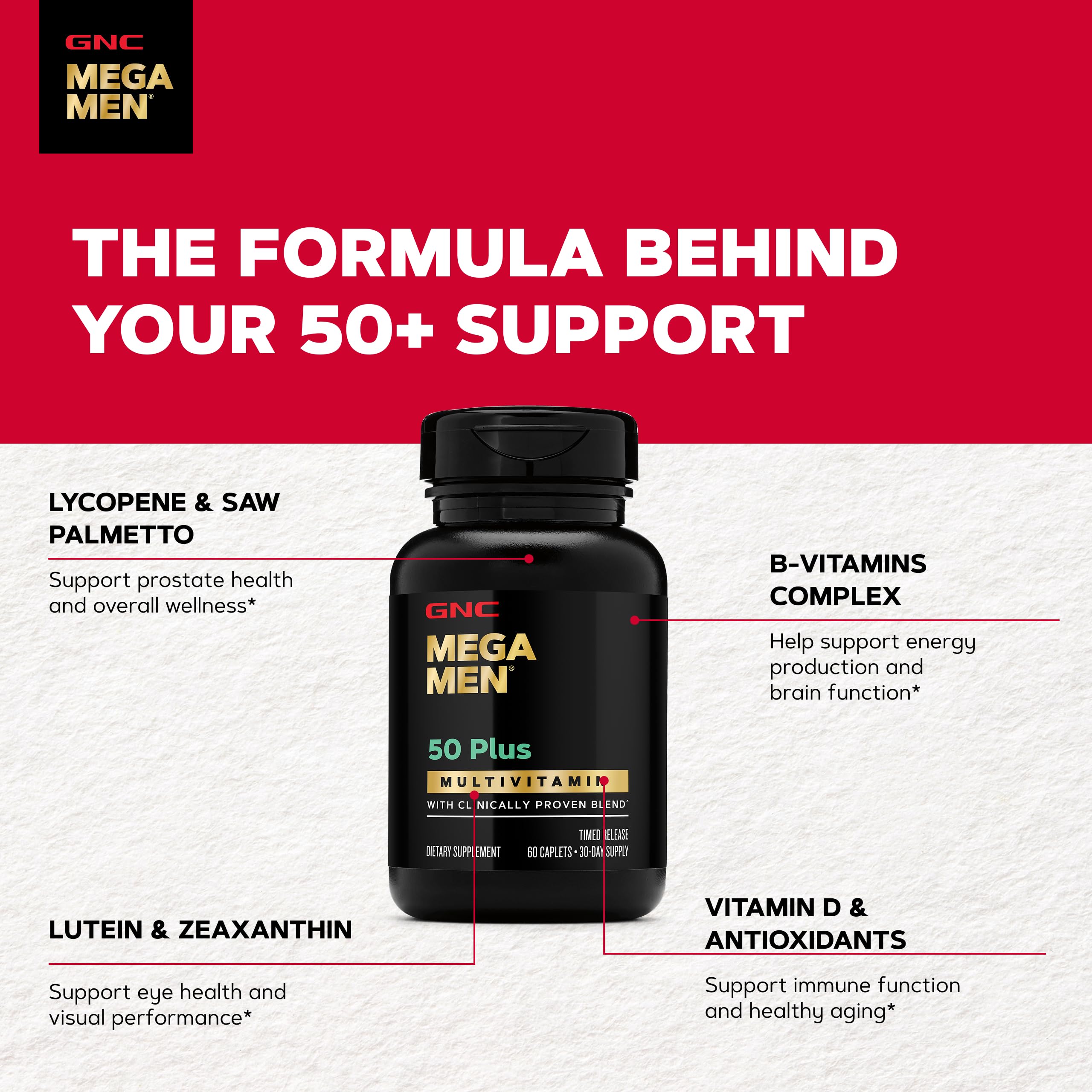 GNC Mega Men 50 Plus Multivitamin for Men, Heart & Prostate, 120 Count — Amazon image 5