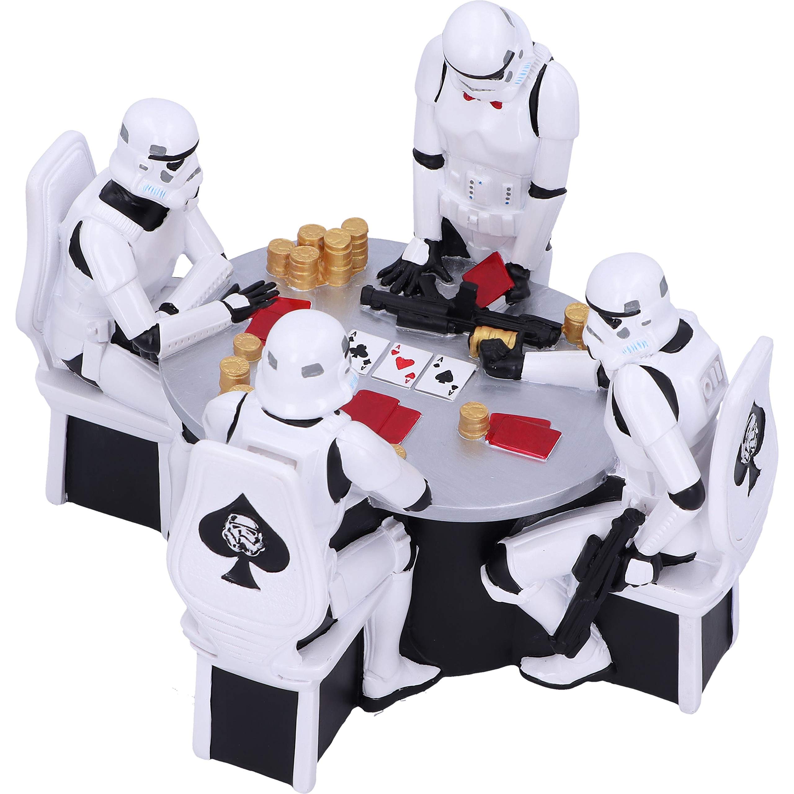 NEMESIS NOW The Original Stormtrooper Poker Face Gambling Figurine, Resina, Bianco, 18.3cm