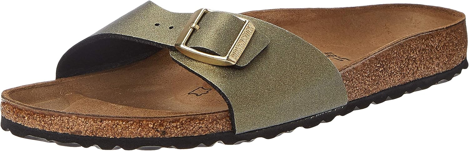 Birkenstock Madrid Birko-Flor Icy Metallic Stone Gold