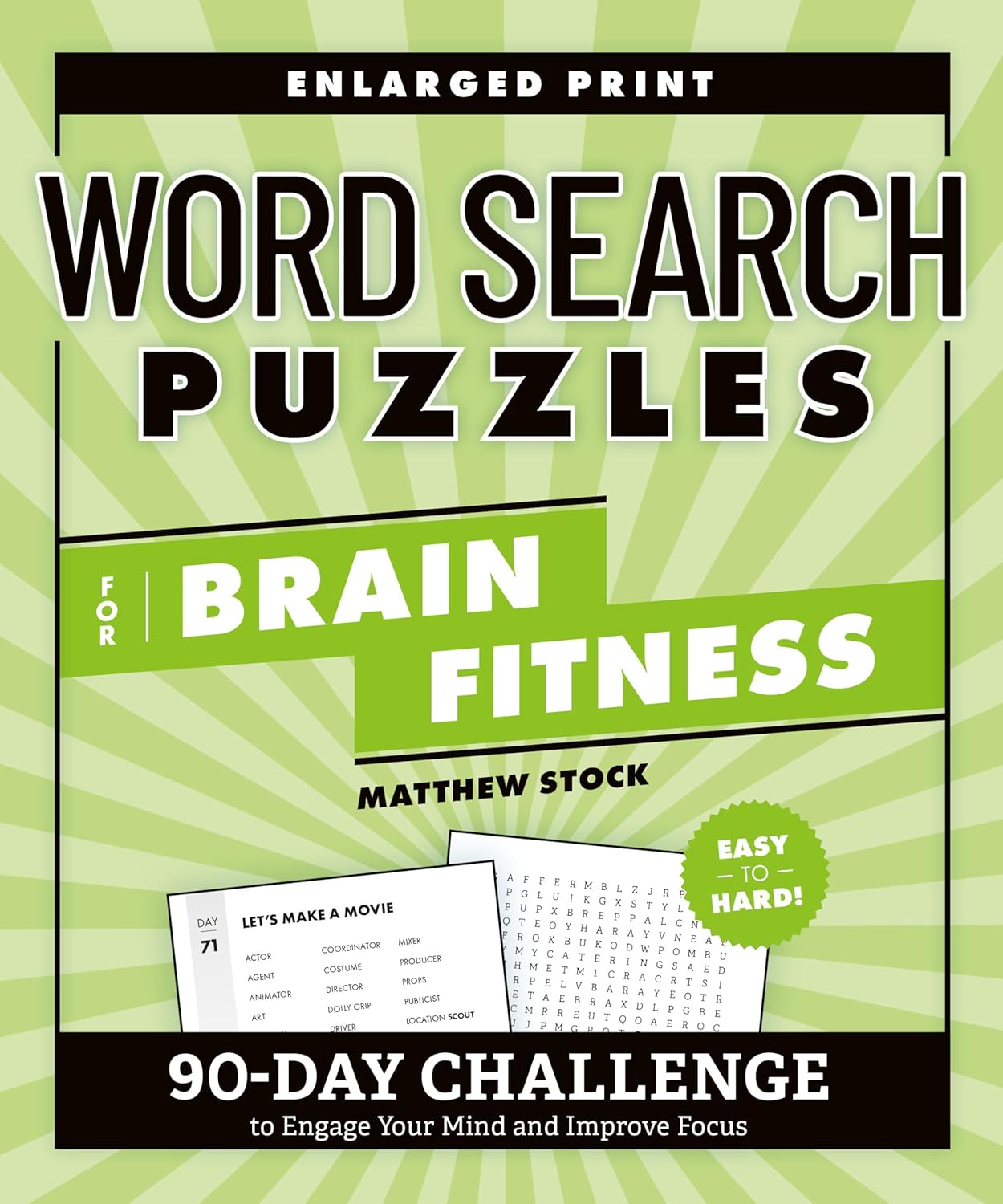 Word Search Puzzles for Brain Fitness: 90-Day Challenge Book - Boost Focus, Concentration & Vocabulary with Large Print Puzzles