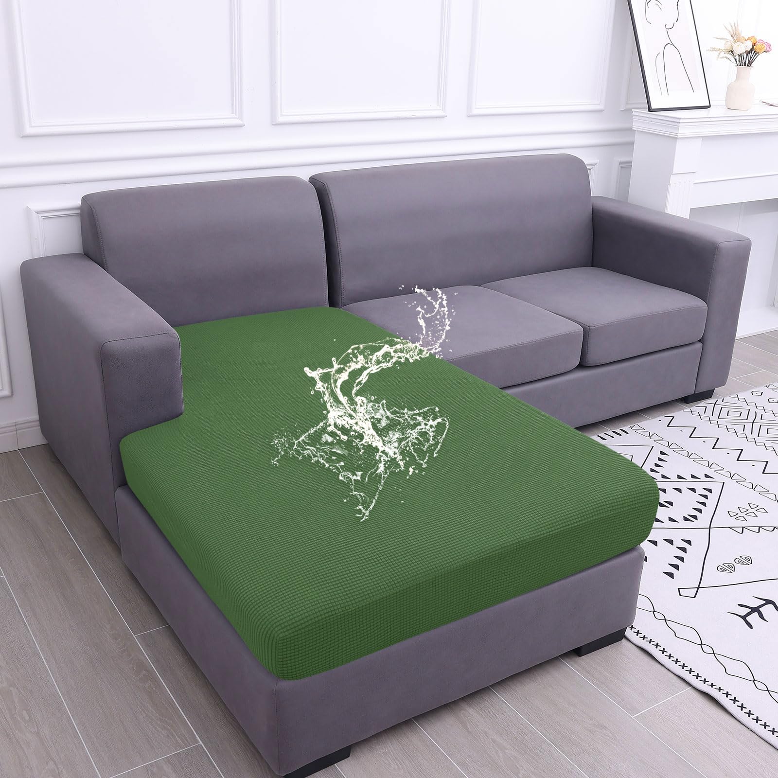 hyha Waterproof Sectional Couch Covers, Non Slip Sofa Cushion Covers