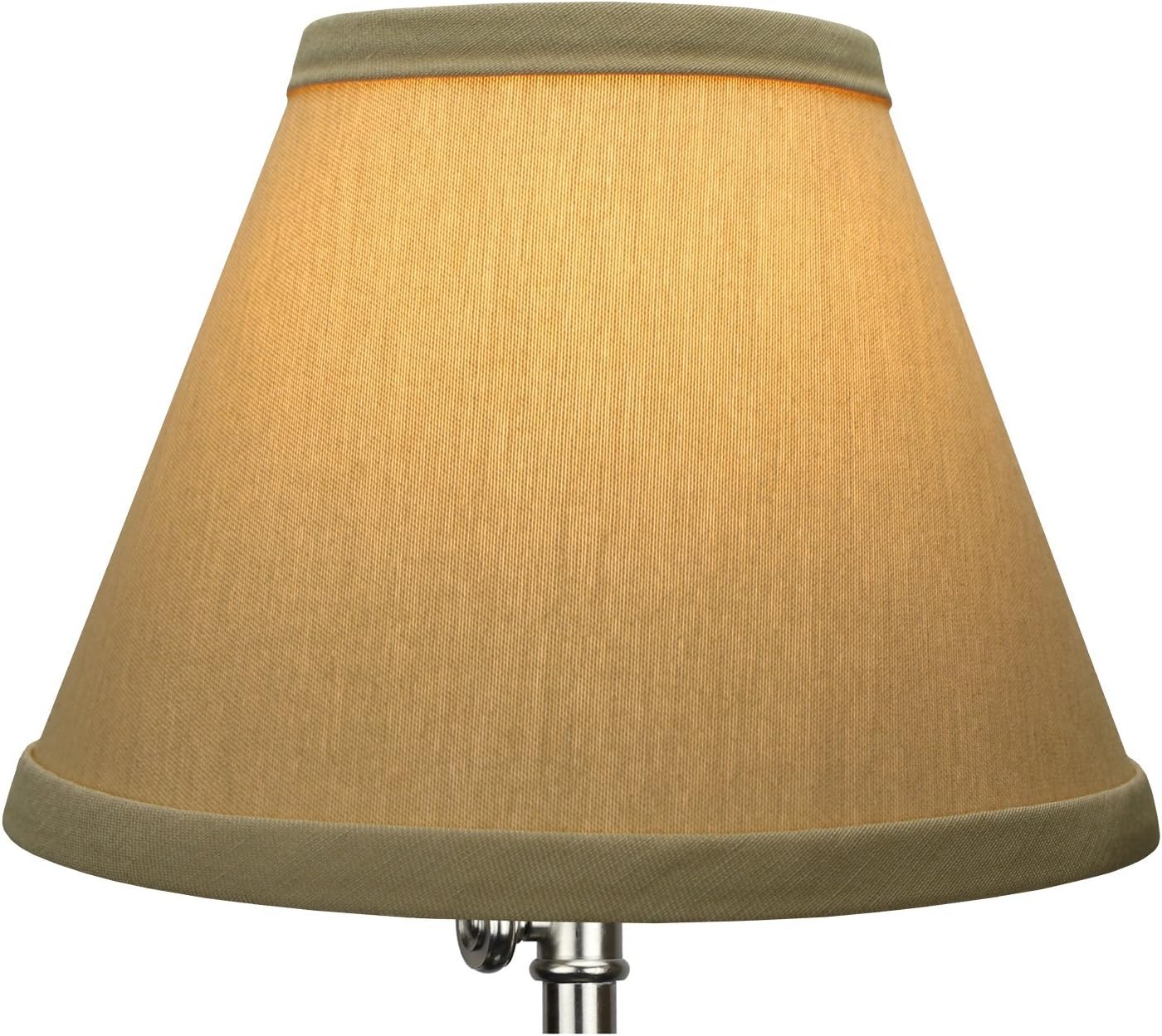 FenchelShades.com Lampshade 4" Top Diameter x 8" Bottom Diameter x 6" Slant Height with Clip-On Attachment for Standard Edison-Style Lightbulb (Linen Straw)