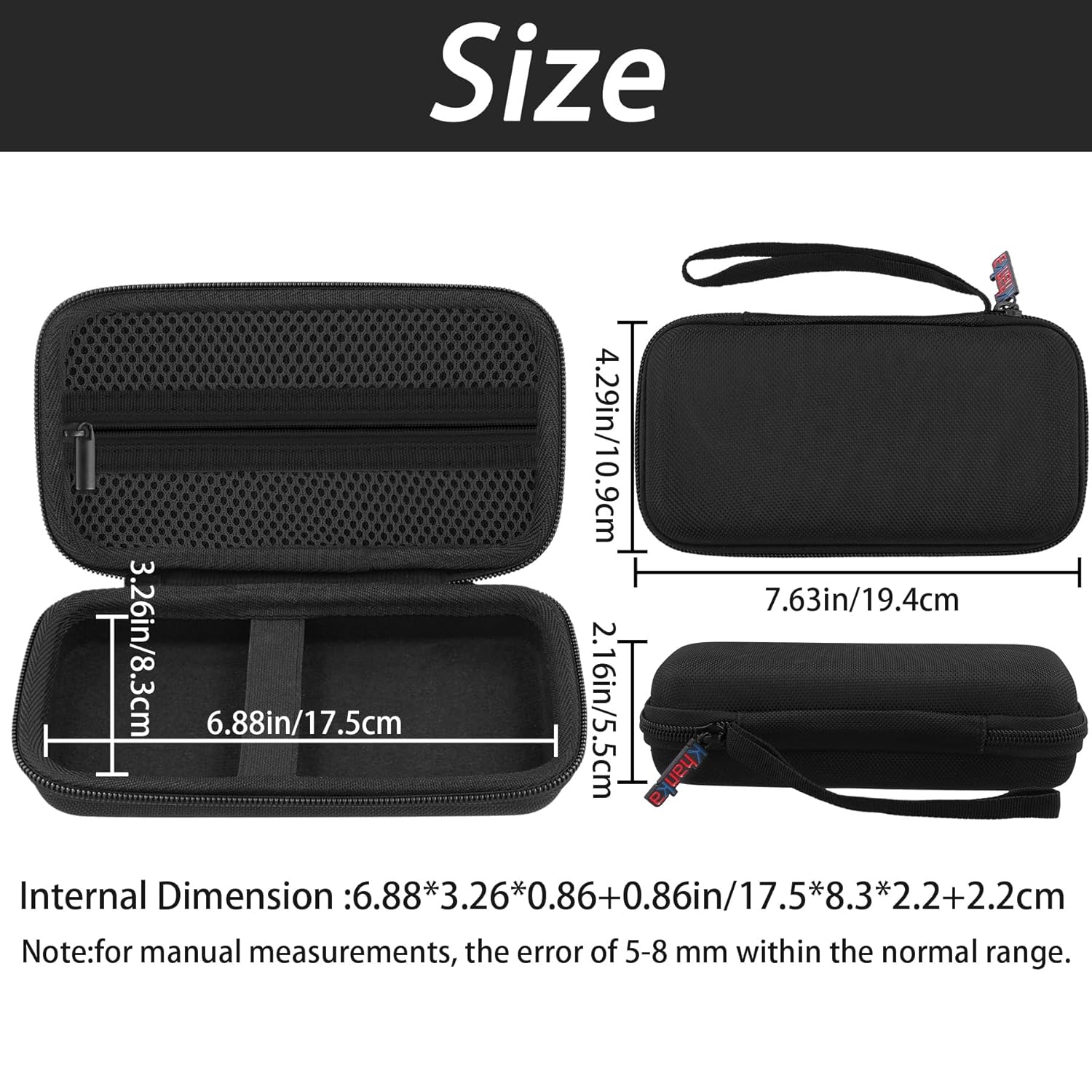 khanka Hard Travel Case Replacement for RG40XX H Retro Handheld Game Console,Case Only. (Black) - Image 6