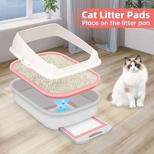 Miniatura 6 de 50 almohadillas desechables de arena para gatos de 17.7 x 13 pulgadas, para repuestos compatibles con arena para gatos, para cajas de arena para