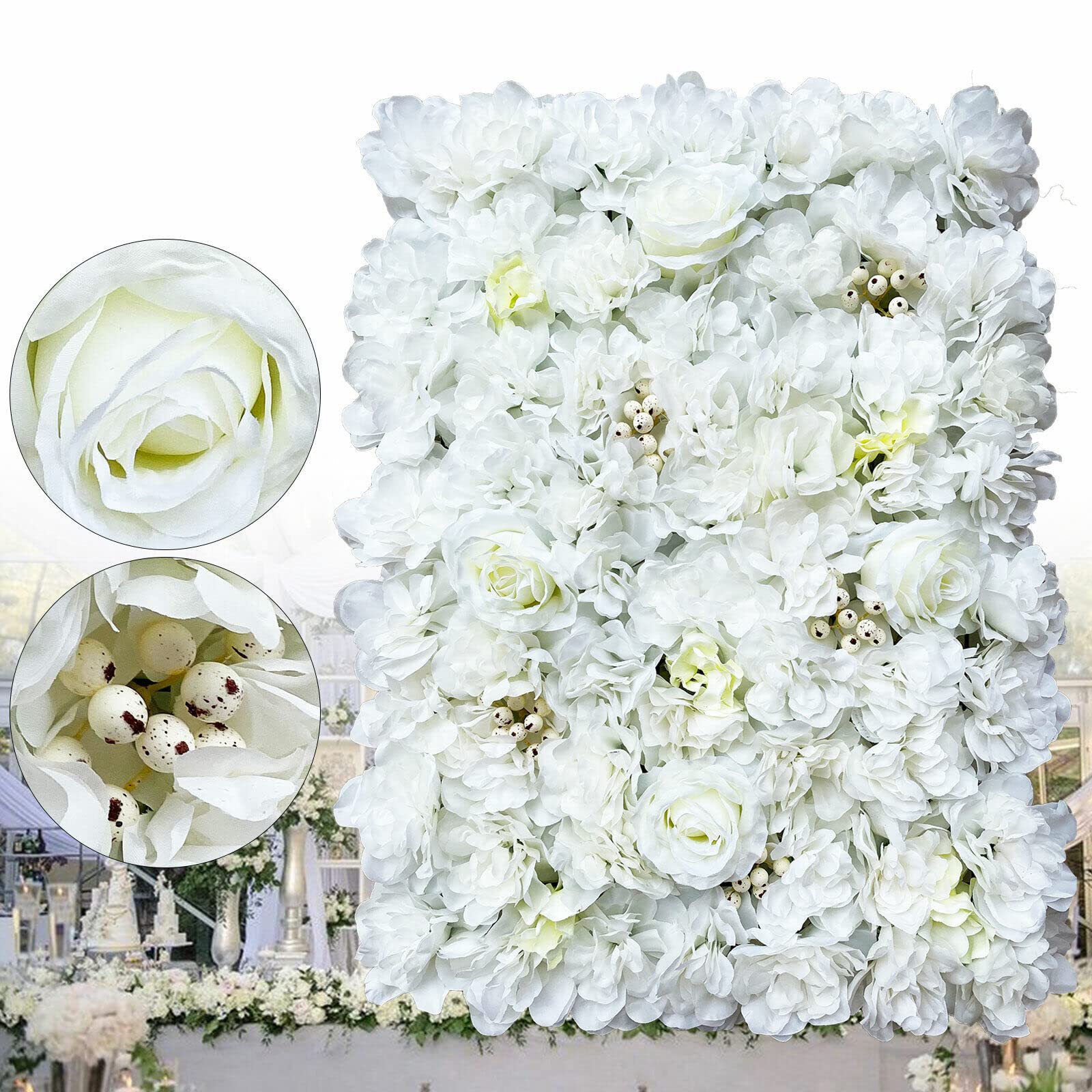 Treeisland 12 unidades de flores artificiales grandes para decoración, pared de rosas, 40 x 60 cm, panel para manualidades, bodas, fotografía, fondo