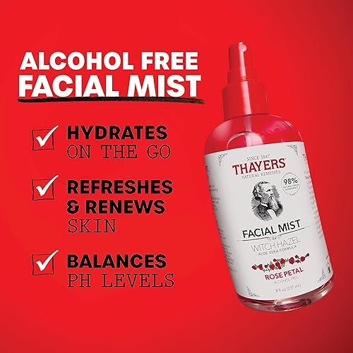 Miniatura 4 de THAYERS Tónico facial sin alcohol con pétalos de rosa y hamamelis, 3 onzas + tamaño de prueba, sin perfume, bruma facial con tóner de aloe vera, 3