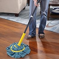 Vista 4 de Self-Wringing Twist Mops for Floor Cleaning, Microfiber Floor mop with 57 " Long Handle, Easy Wringing Mop for Hardwood Commercial Household Clean