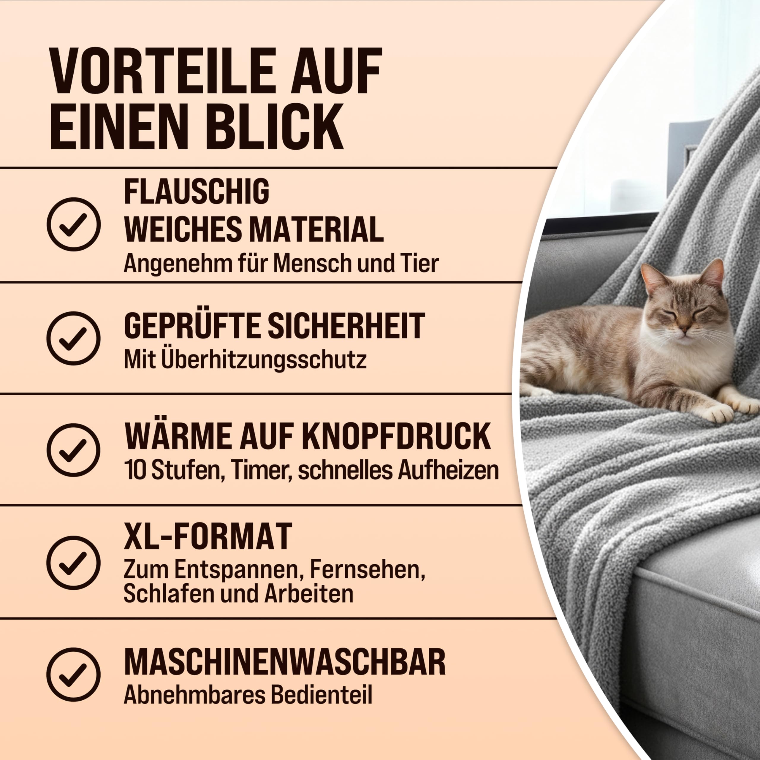 Monzana® Elektrische Heizdecke 180x130cm 120W 10 Heizstufen 10h Timer Abschaltautomatik Überhitzungsschutz waschbar Teddy Fleece Wärmedecke für Bett