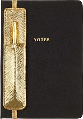 Eccolo - Cuaderno mediano de puntos tapa dura diario de escritura A5 256 páginas de puntos marfil banda elástica marcador de cinta plano para el