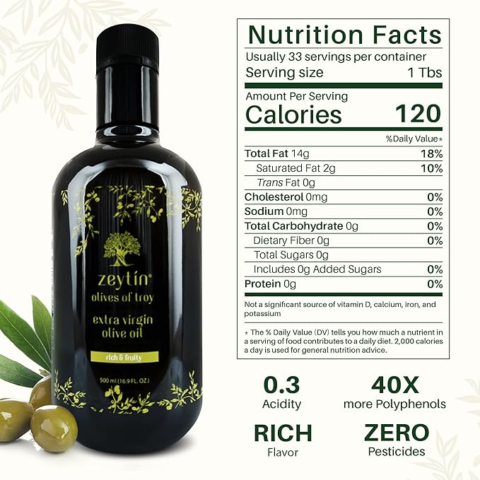 Zeytin Aceite de Oliva Extra Virgen 500 ml Botella miniatura 2