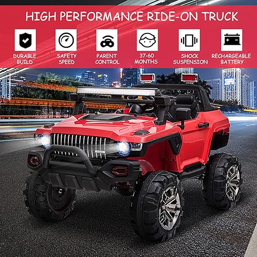 Miniatura 3 de Aosom Coche de policía de 12 V con control remoto y sirena coche eléctrico de 2 plazas a batería para niños con música juguete eléctrico con bocina