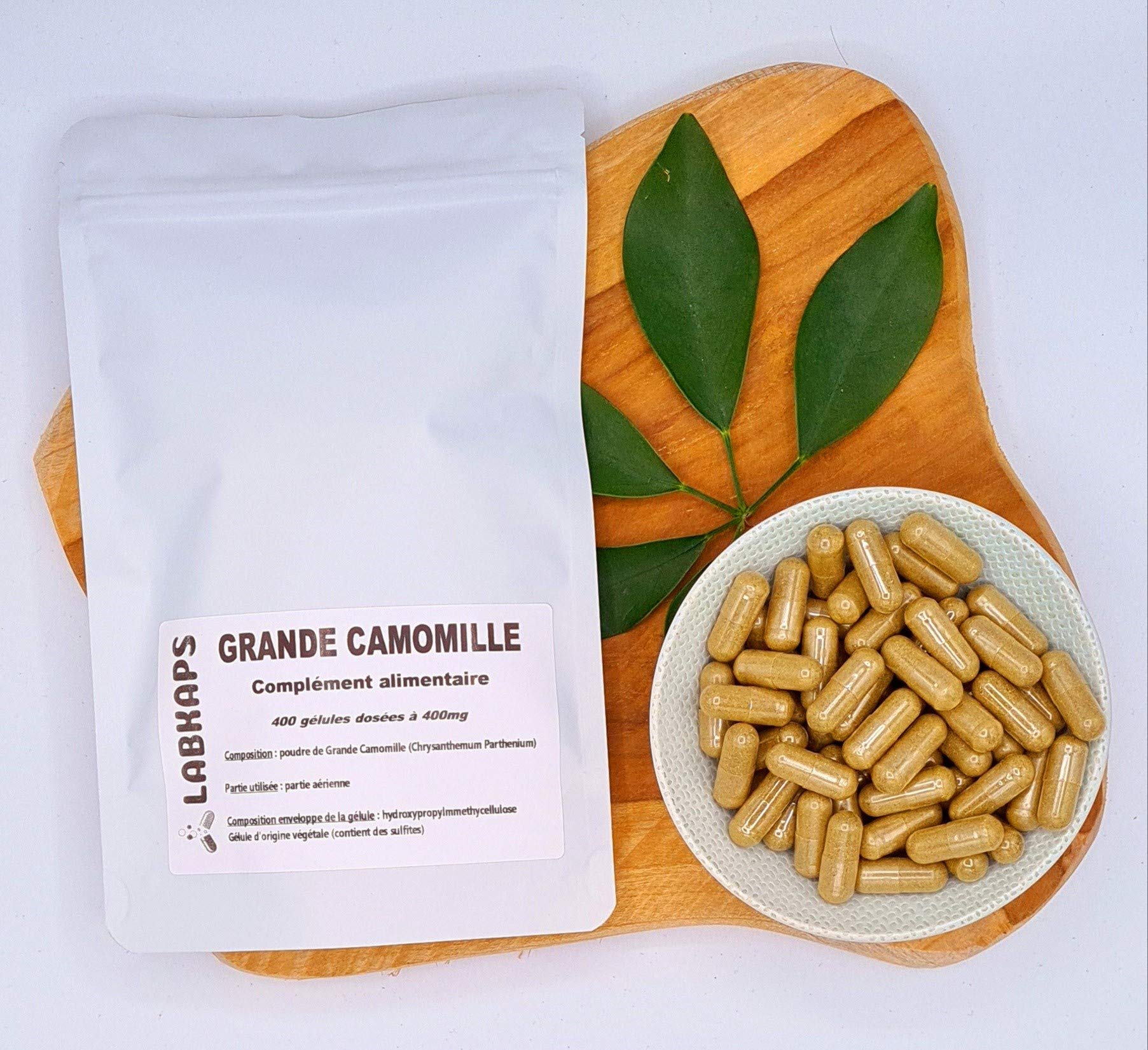 GRANDE CAMOMILLE 400 gélules dosées à 400 mg enveloppe végétale - complément alimentaire