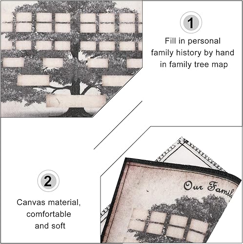 Miniatura 3 de VOSAREA Canvas Historial familiar Tabla de visualización Gráficos de árbol genealógico para completar Genealogía rellenable Tabla de miembros de la