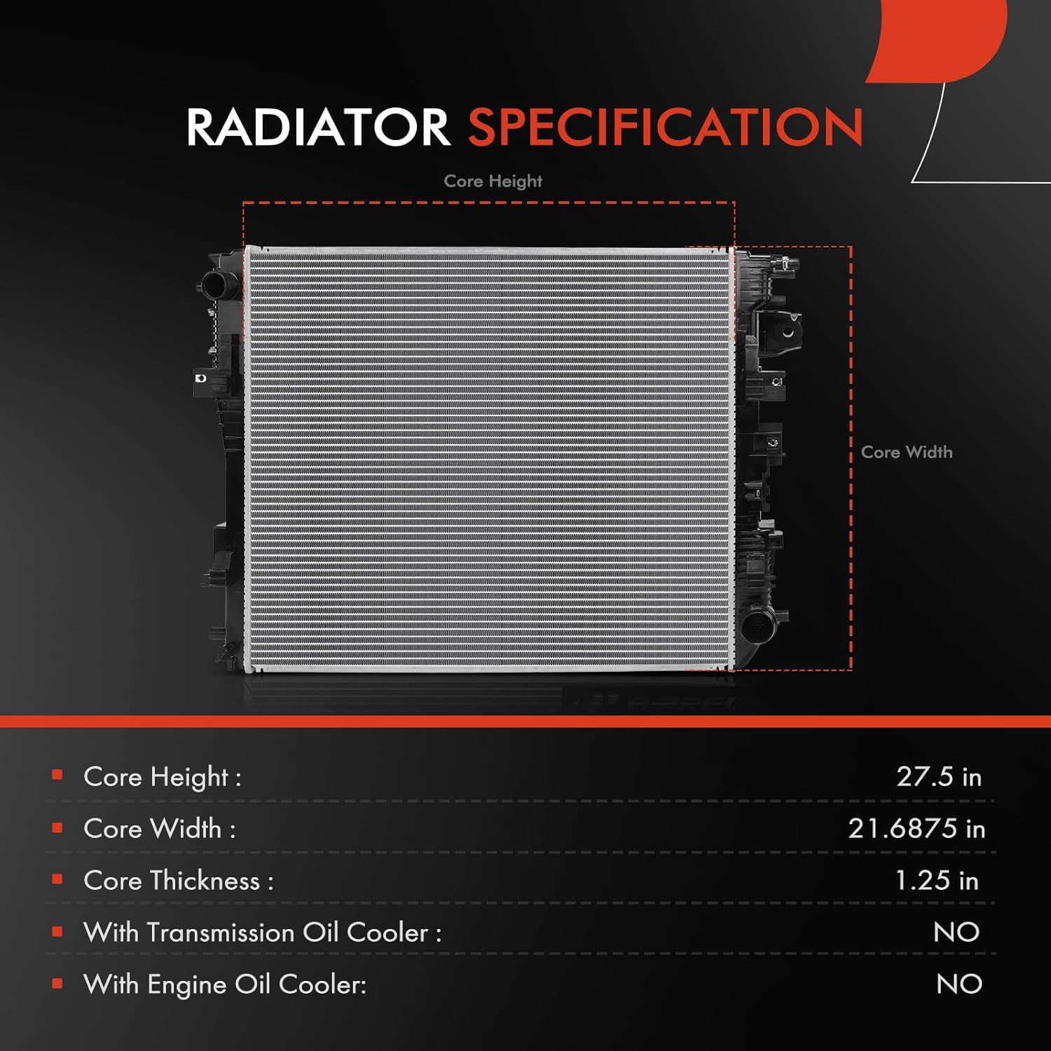 A-Premium Engine Coolant Radiator Assembly Compatible with Ram 1500 2019 2020 2021 2022, 3.0L 3.6L