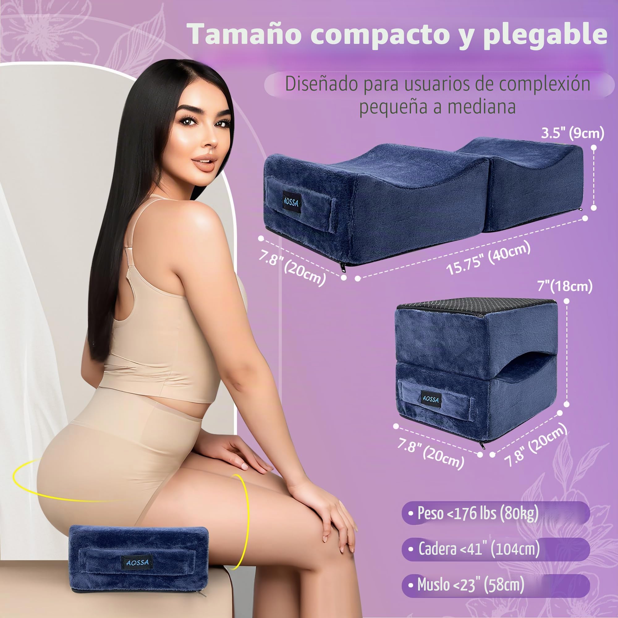 BBL Almohada brasileña para levantamiento de glúteos después de la cirugía, cojín de asiento para sentarse, para conducir, recuperar postes, almohadas, silla de levantamiento de glúteos, espuma (azul)