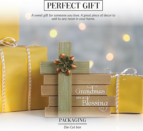 Miniatura 3 de Pavilion Gift Company Simple Spirits - Placa de cruz de 6 pulgadas, diseño de abuelas son una bendición, color verde