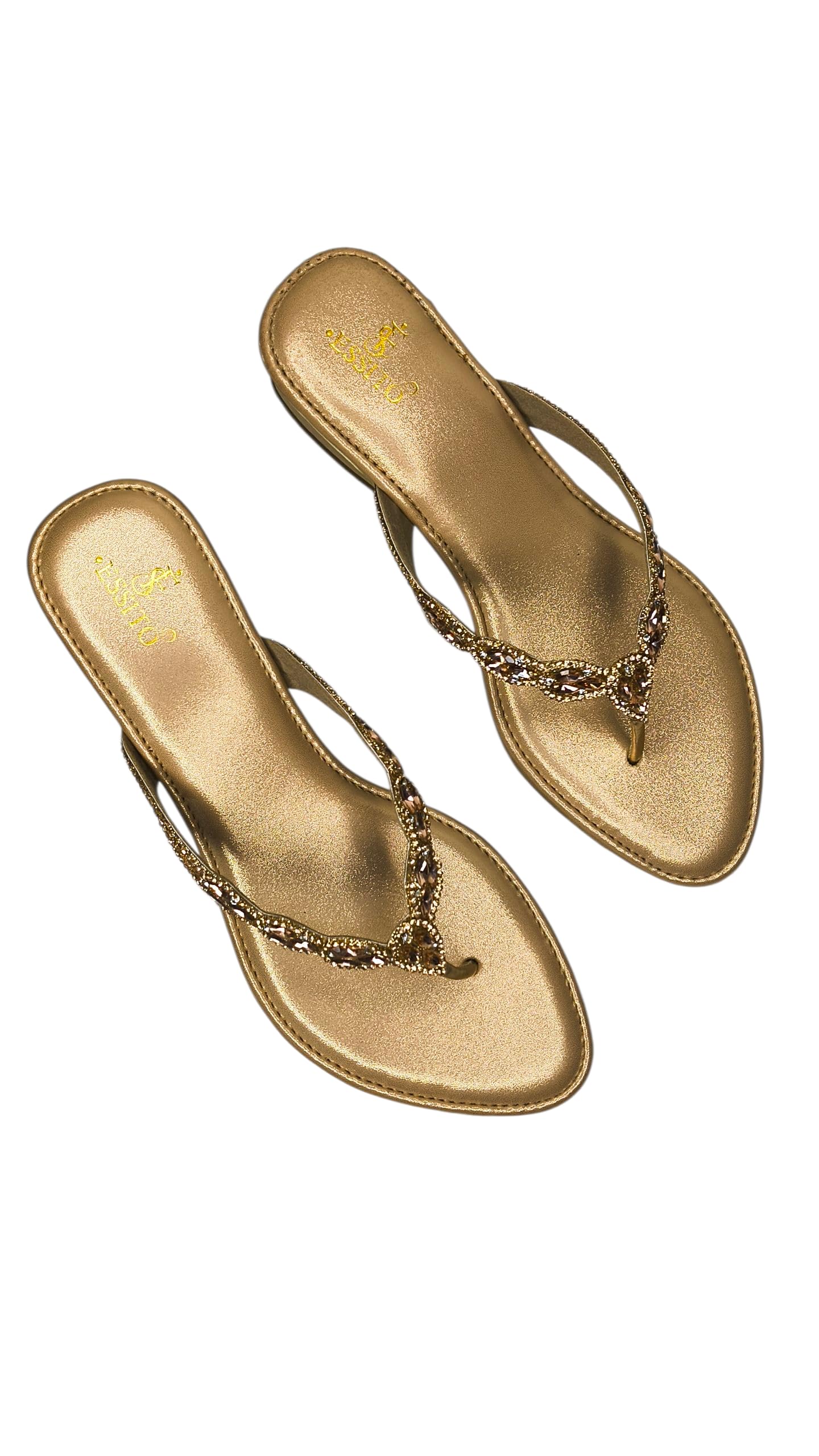 Women’s Premium Embellished Slip-On Sandals | Crystal-Studded Stylish Comfortable Flats | Handmade Design | Fashionable Ethnic & Casual Wear Footwear for Daily Use, Parties & Weddings Color-image-45