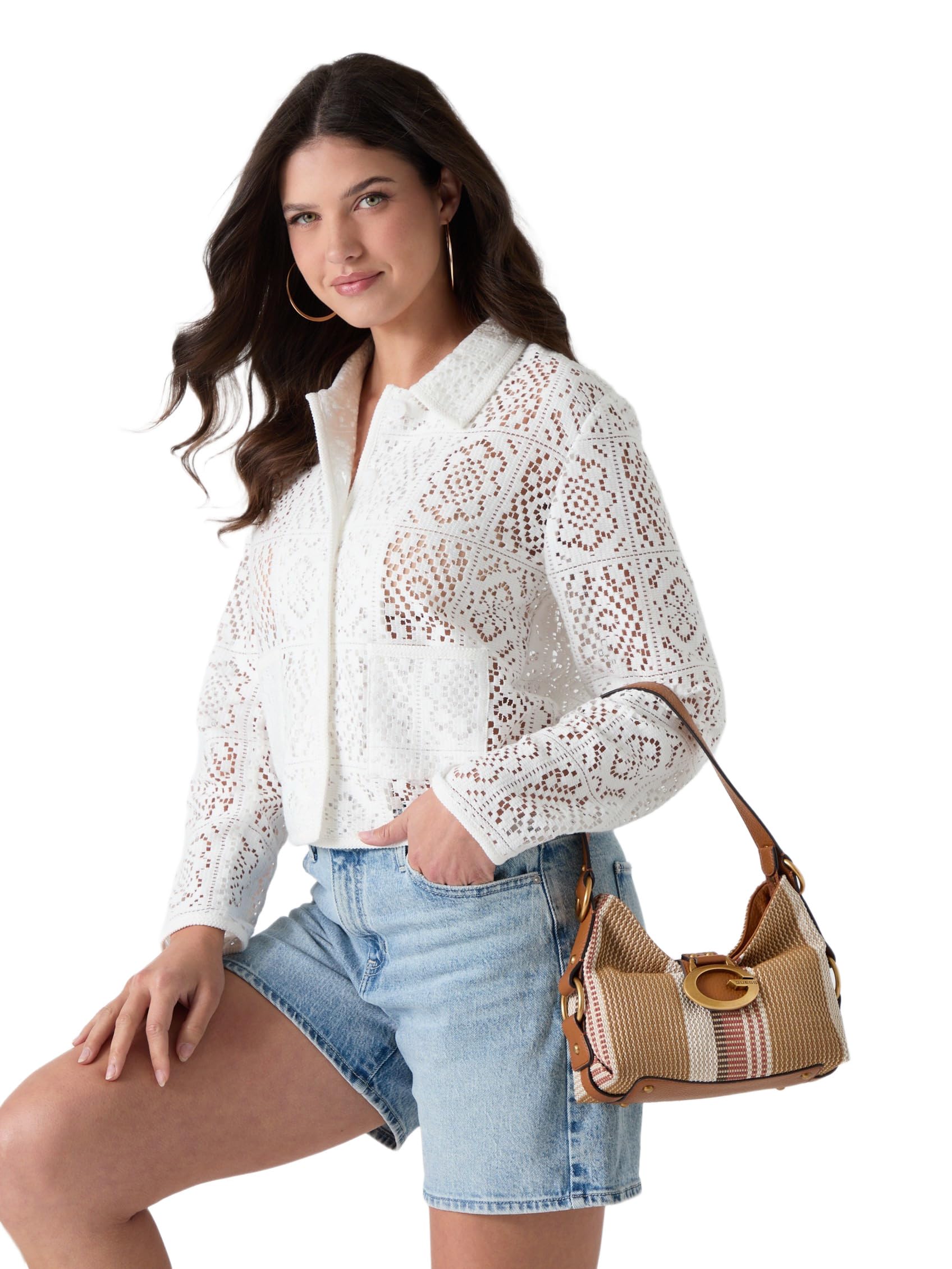 GUESS Damen Schultertasche Camden Mini One Size