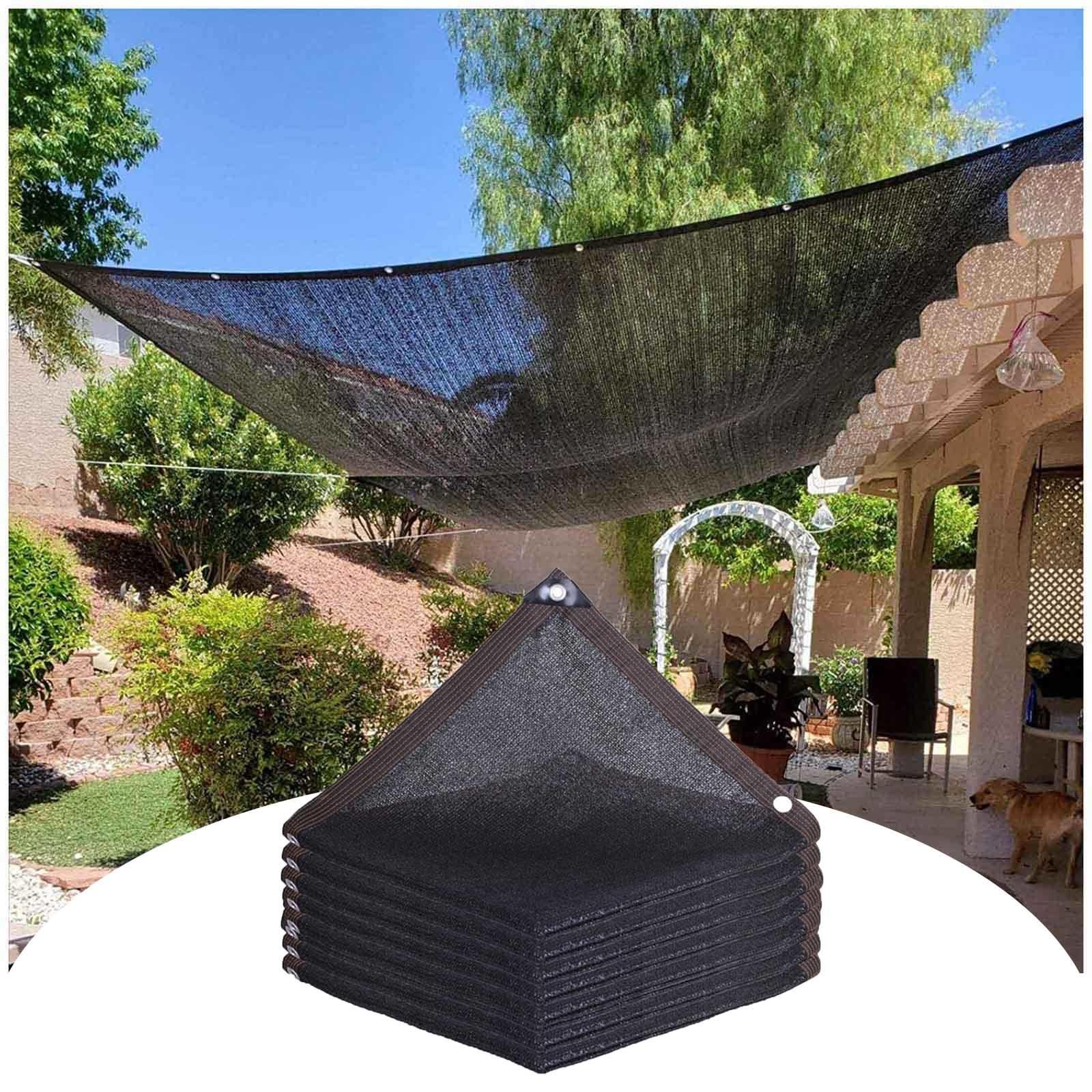 Schaduwnet Voor Tuinterras,2x2m 3x4m 5x5m 6x10m Schaduwdoek,Planten Schaduwdoek Met Zeilringen,Waterdicht & Ademend,Uv-Bestendige Netbedekking, Aanpasbaar,LxW-4x9m/13.1x29.5ft