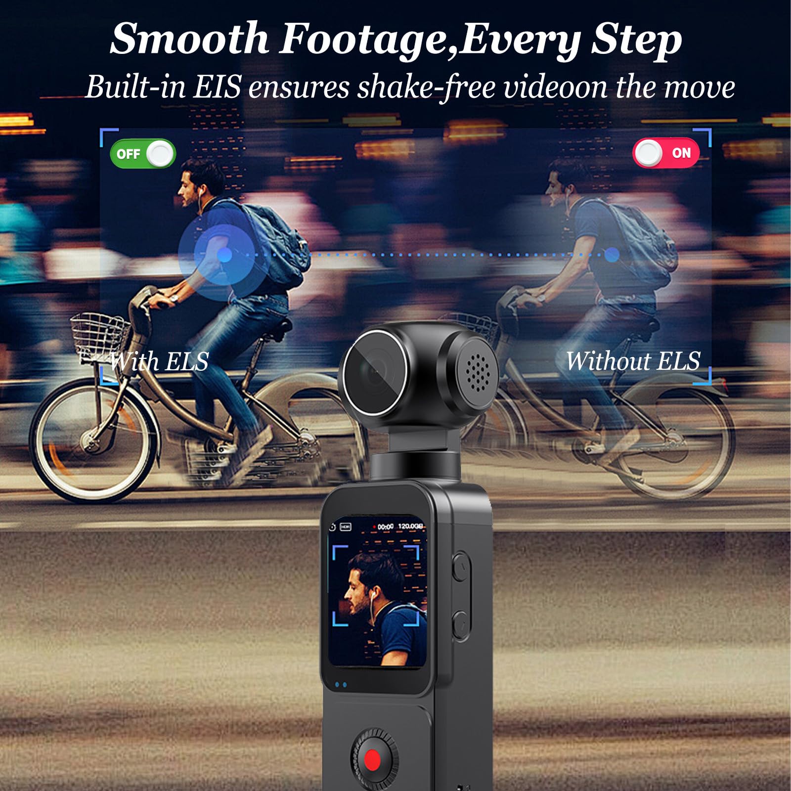 5K Bodycam Körperkamera,Vlog Kamera mit Externem Mikrofon,270° drehbares Objektiv,EIS Bildstabilisierung, WiFi App-Steuerung,Clip & Gurt – Inkl.64GB Karte Vlogging Camera für Sport,Reisen & Action