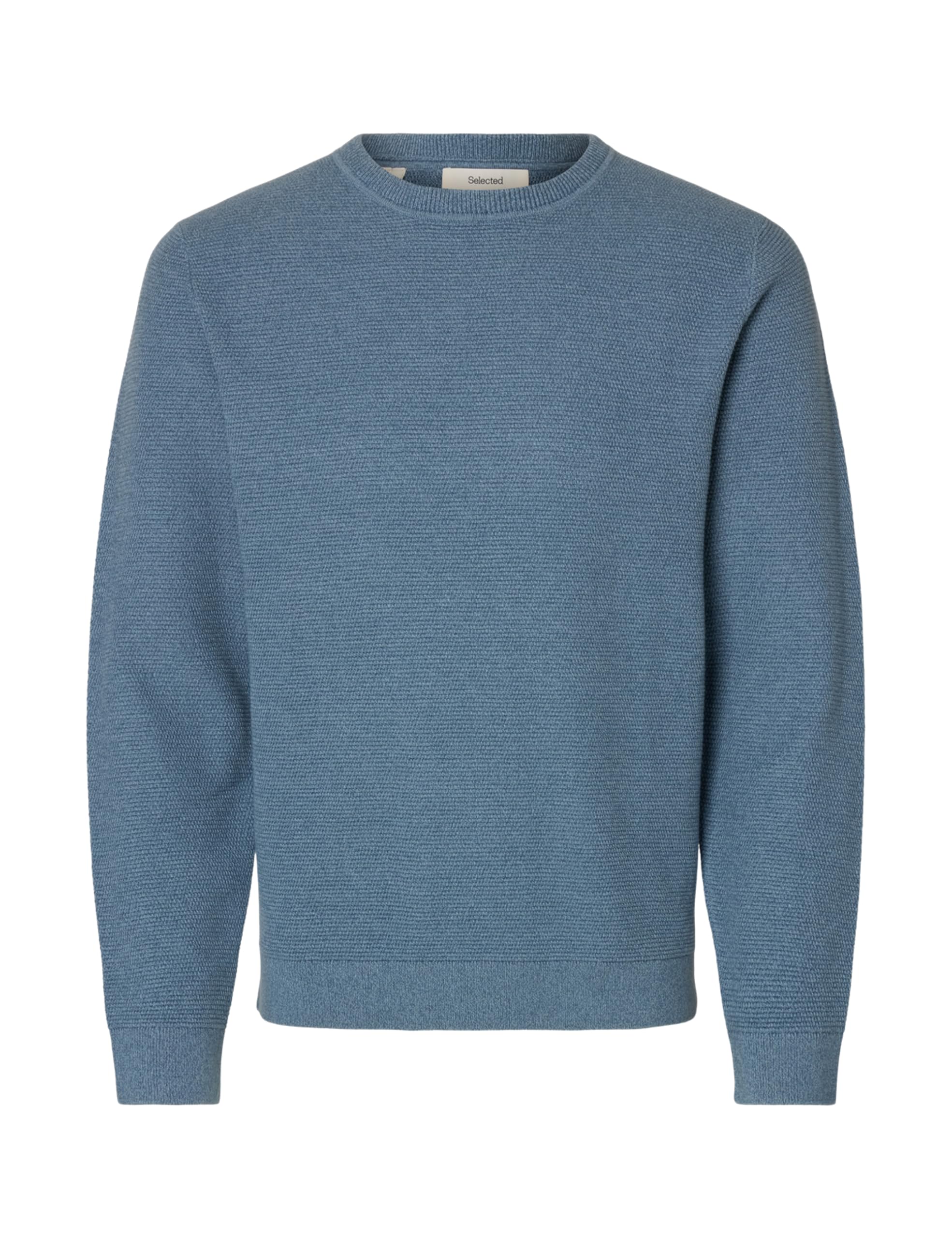 SELECTED MEN Herren Slhross Ls Knit Structure Crew Neck Noos