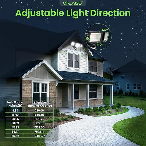 Miniatura 7 de Flood Lights Outdoor Motion Sensor with Remote,40W 3200LM LED Flood Light IP65 Waterproof & 3000-6000K Adjustable,3 Adjustable Head Outdoor Security