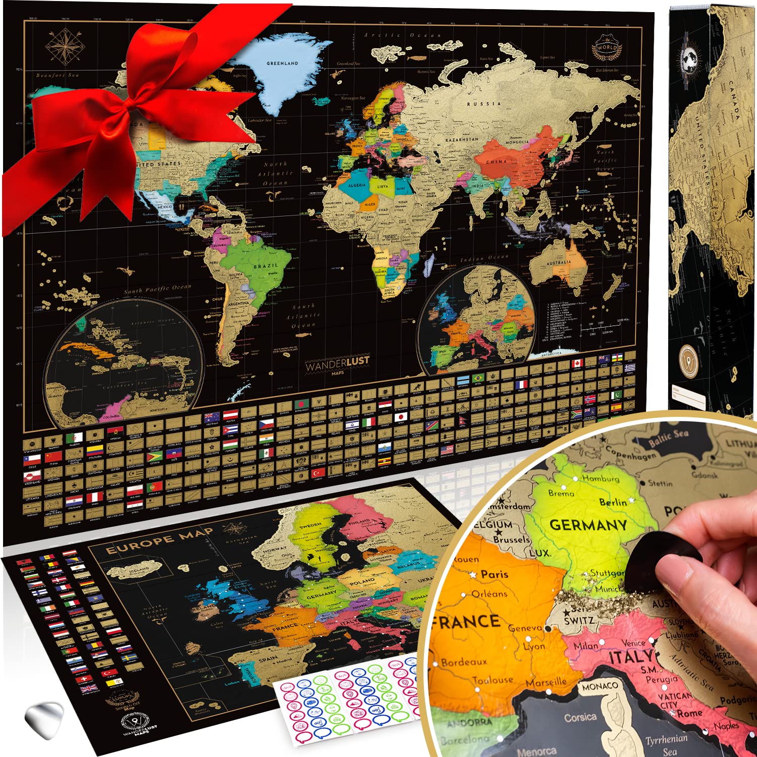 Two Scratch Off Maps Scratch Off World Map + Europe Map Deluxe