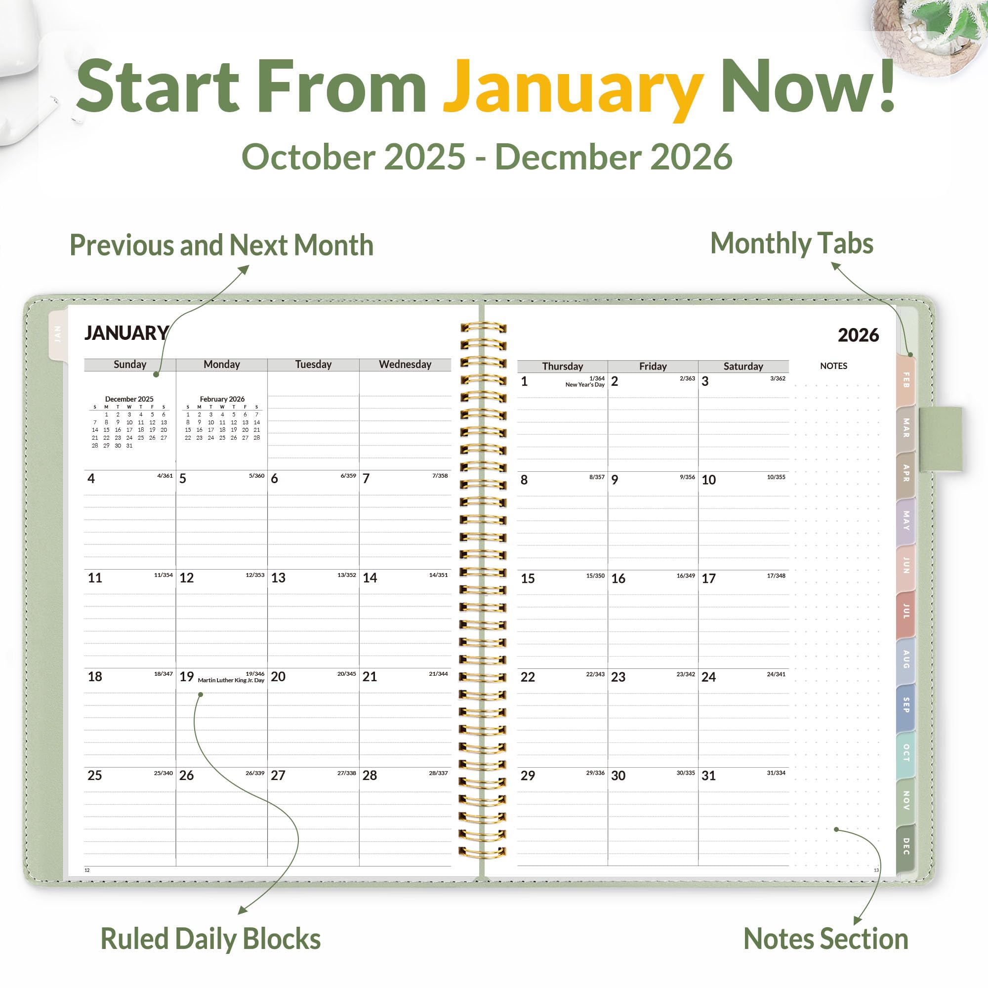 Snapklik.com : SUNEE 2026 Planner, Weekly And Monthly Calendar Planner ...