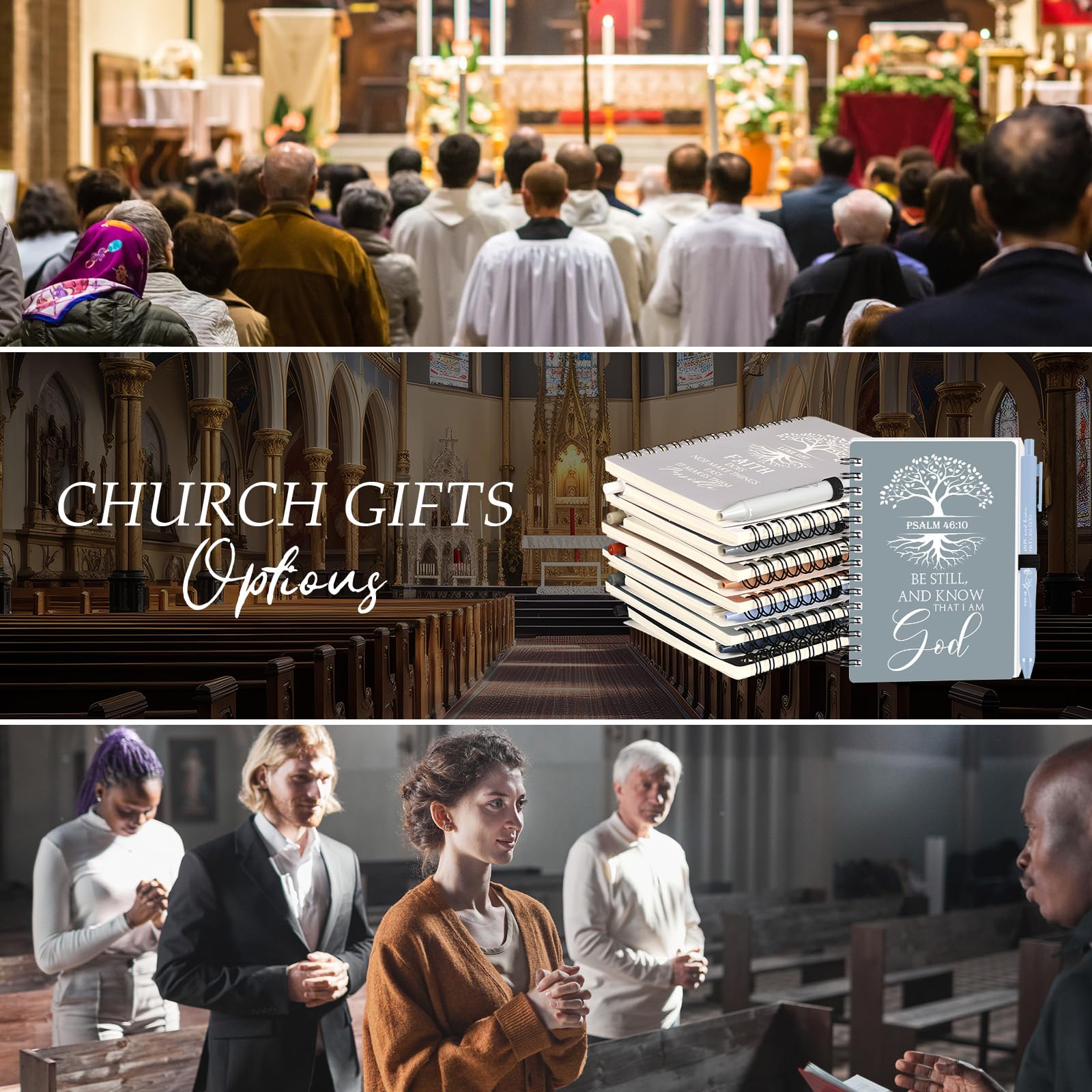 Kosiz Lot de 80 journaux de prière en vrac avec stylos, couleur bohème | Cahier à spirale arbre de vie pour homme et femme, avec versets de la Bible, cadeaux religieux pour église