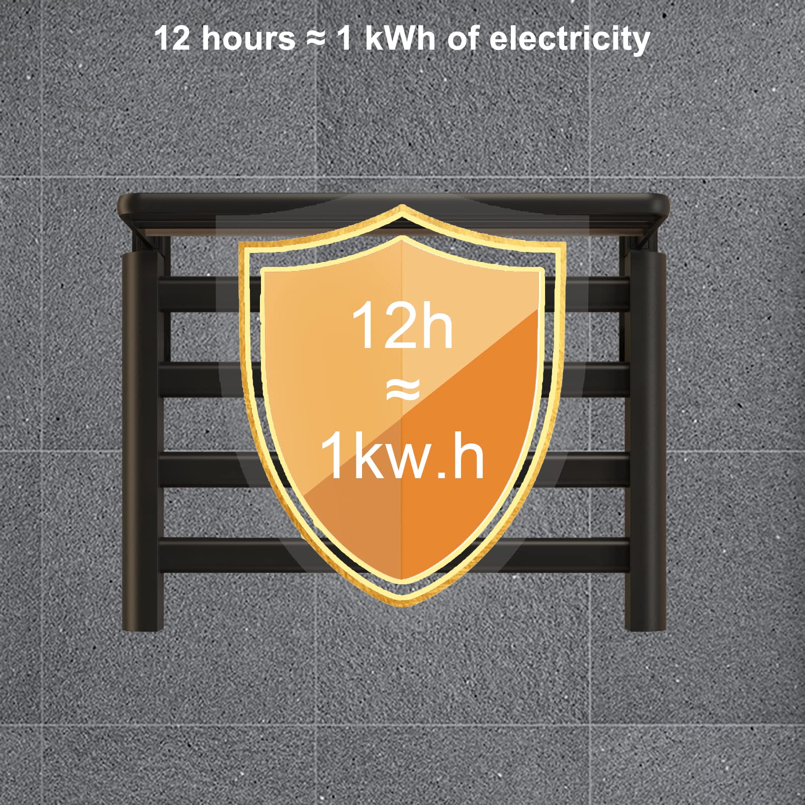 Radiador toallero eléctrico de 550x400 mm con Temperatura Constante Inteligente y Estante - Calefacción de Fibra de Carbono Blanca - Secador toallero para baño