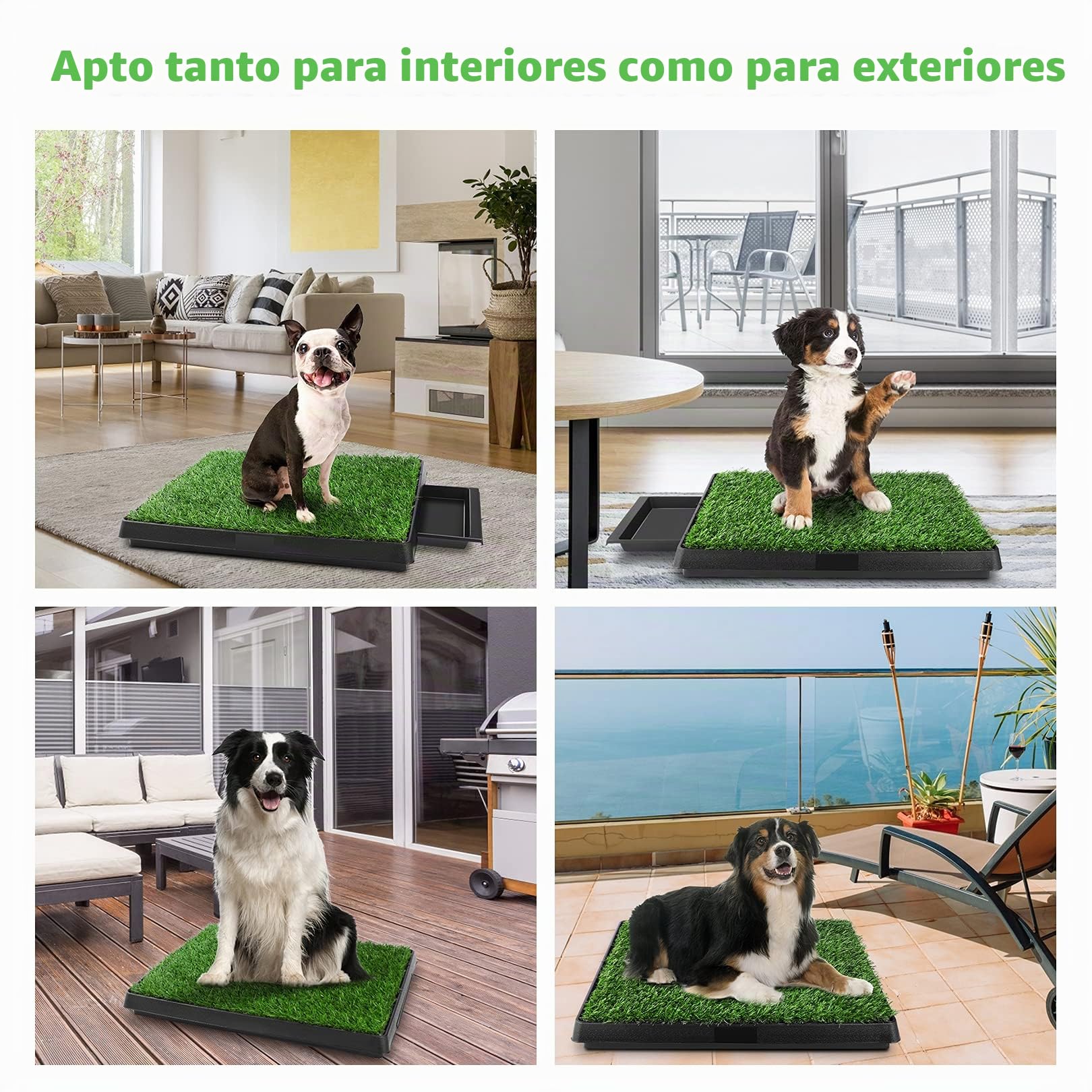 Sailnovo - Inodoro para Perros, Inodoro para Cachorros, Base de Entrenamiento con césped Artificial, 3 Capas, Orinal de Entrenamiento para Perros pequeños, Grandes y Mayores