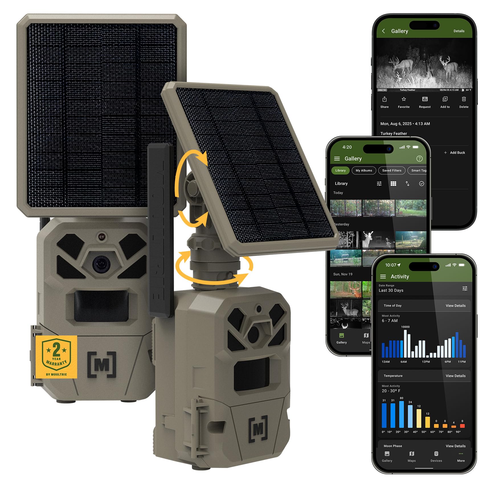 Moultrie Edge Solar Cellular Trail Camera - 2 Pack – Integrated Solar Panel with Battery - 40MP - 1080p Video - Low-Glow Flash - Multi-Carrier Auto-Connect - Built-in Memory - 0.4s Trigger Speed-picture-24