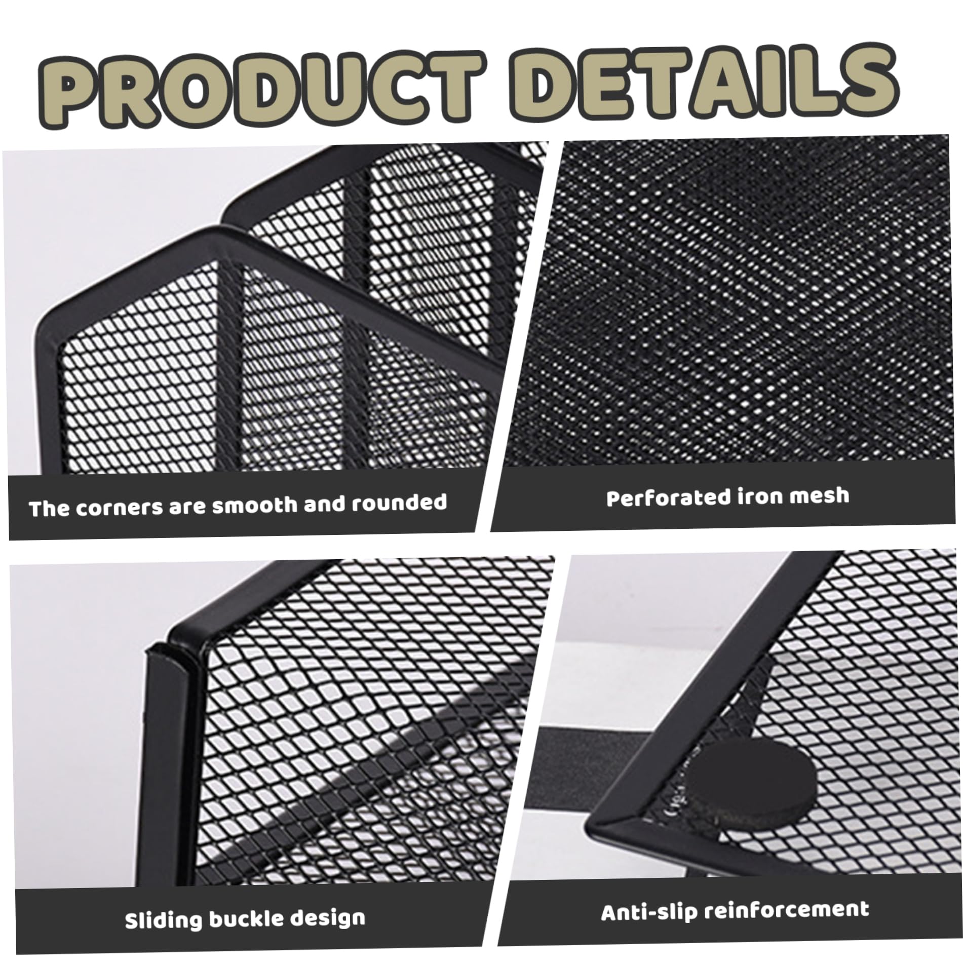 Organizador de archivos vertical desmontable de 7 secciones – Soporte de carpeta de metal resistente para escritorio