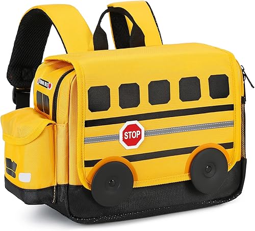 Mochila infantil para niños y niñas, bolsas de preescolar 3D de dibujos animados para guardería, Amarillo, M, Mochila para niños pequeños