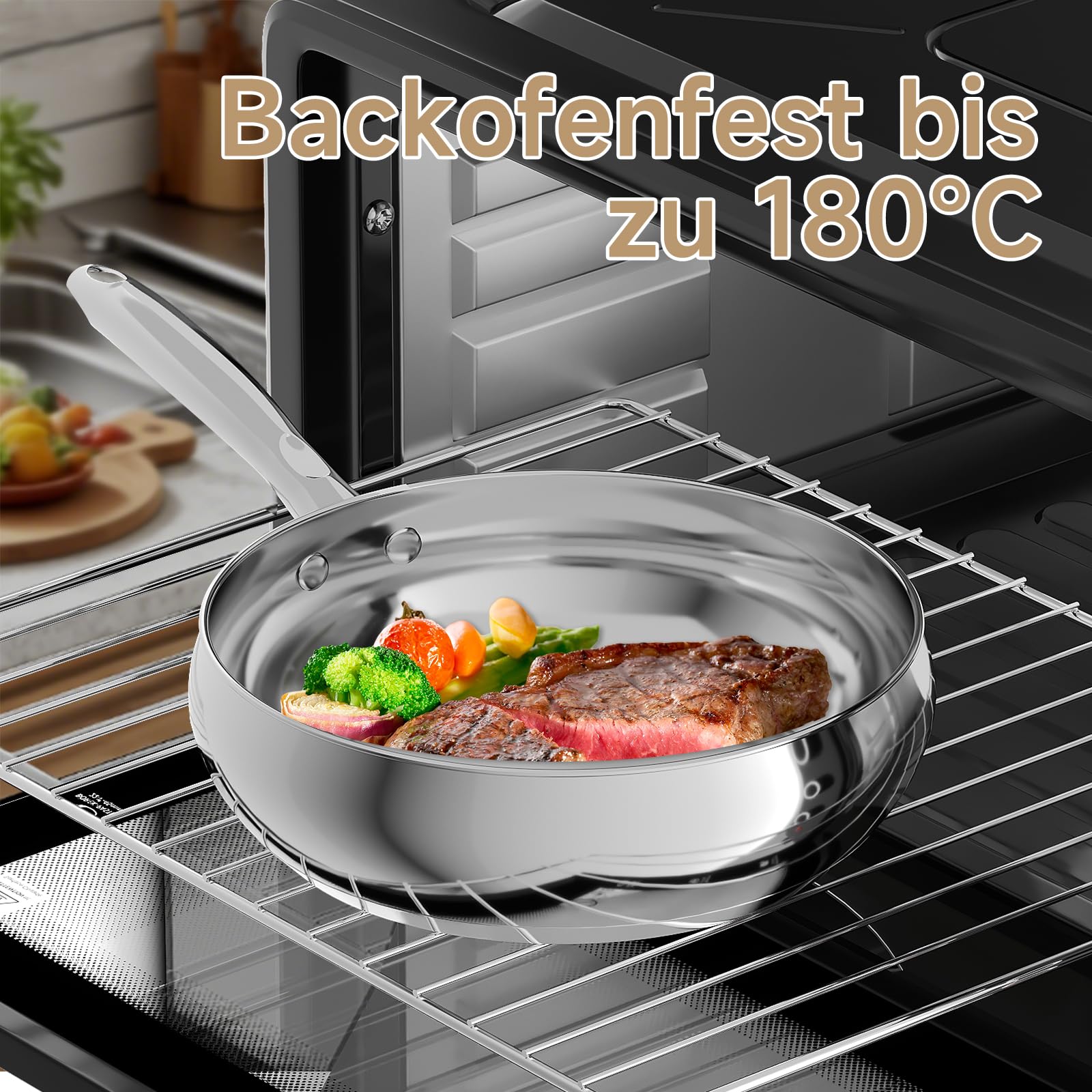 Scheffler Topfset Mit Deckel, 10tlg, Induktions, Für alle Herdarten | Edelstahl-Kochtopfset, 16/18/20/24/24 cm