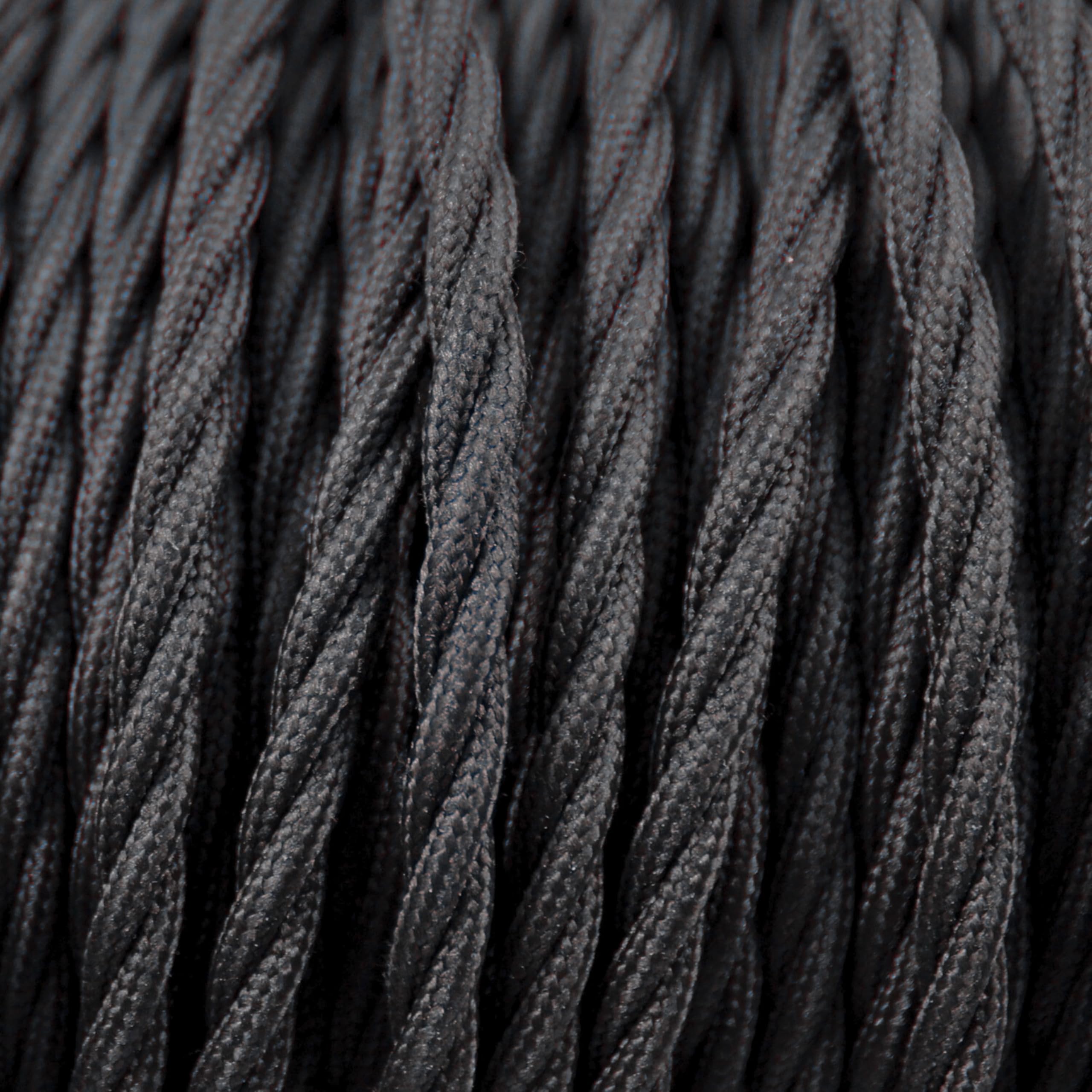 smartect Cable Electrique tordu Textile Noir, Fil Electrique Tissu de 5 Mètres, 3 Conducteurs (3 x 0,75mm²) Cable Tissu Lampe pour Les Projets de Bricolage