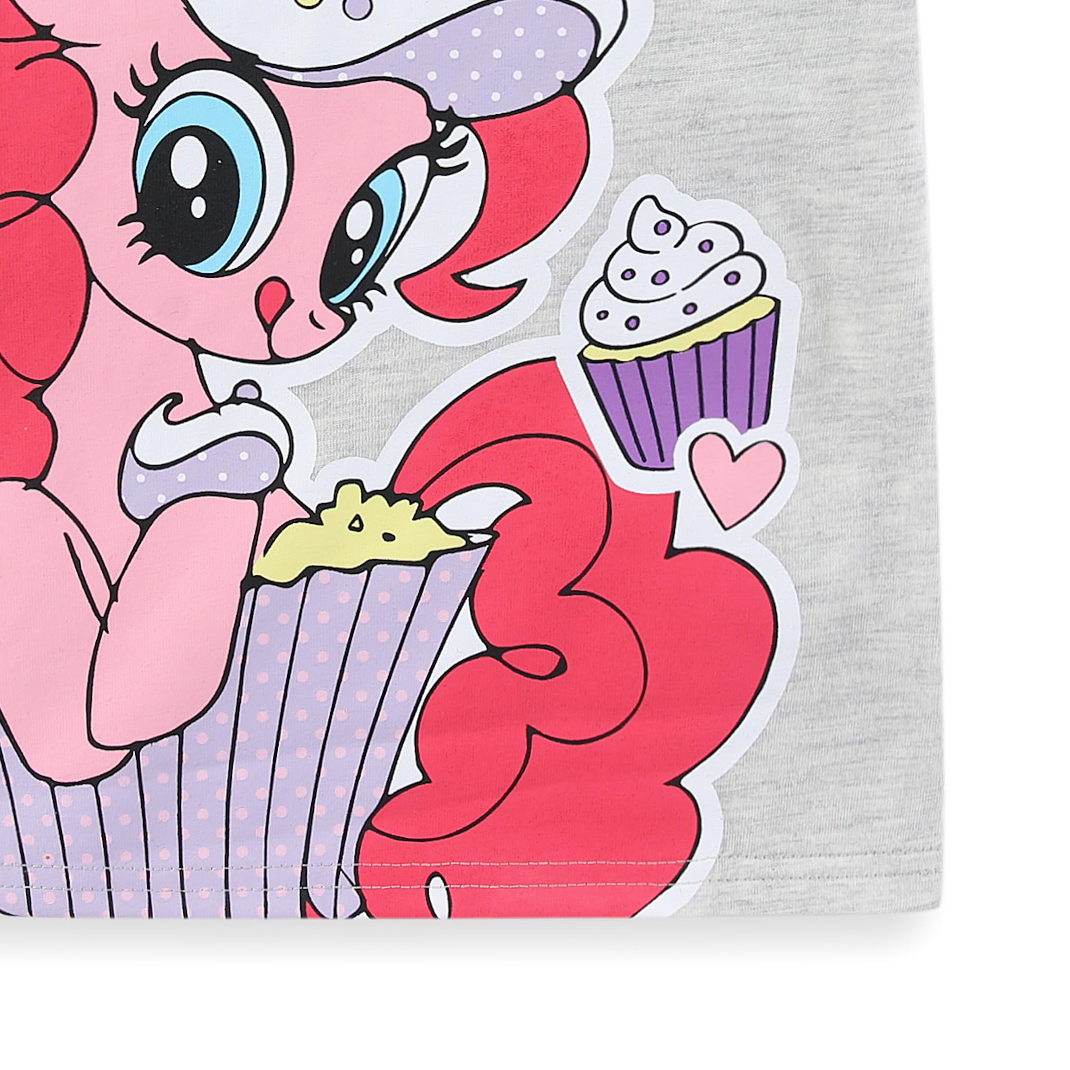 My Little Pony Pinkie Pie - Conjunto de camiseta de manga corta y pantalones cortos de rizo francés para niñas grandes