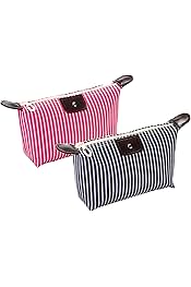 2 Pack Make Up Bag for Traveling,Preppy make up bag,Toiletry Bag,Nylon Cosmetic Bag,Light Pink Makeup Bag,Skin Care Bag,Tiny Makeup Bag