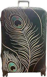 غطاء واقي لحقائب السفر من ناتونات - غطاء حقيبة - قابل للتمدد وقابل للغسل من السباندكس والبوليستر - يحمي من الاوساخ والخدوش - تصميم طاووس - يناسب ارتفاع 72-81 سم (مقاس XL)