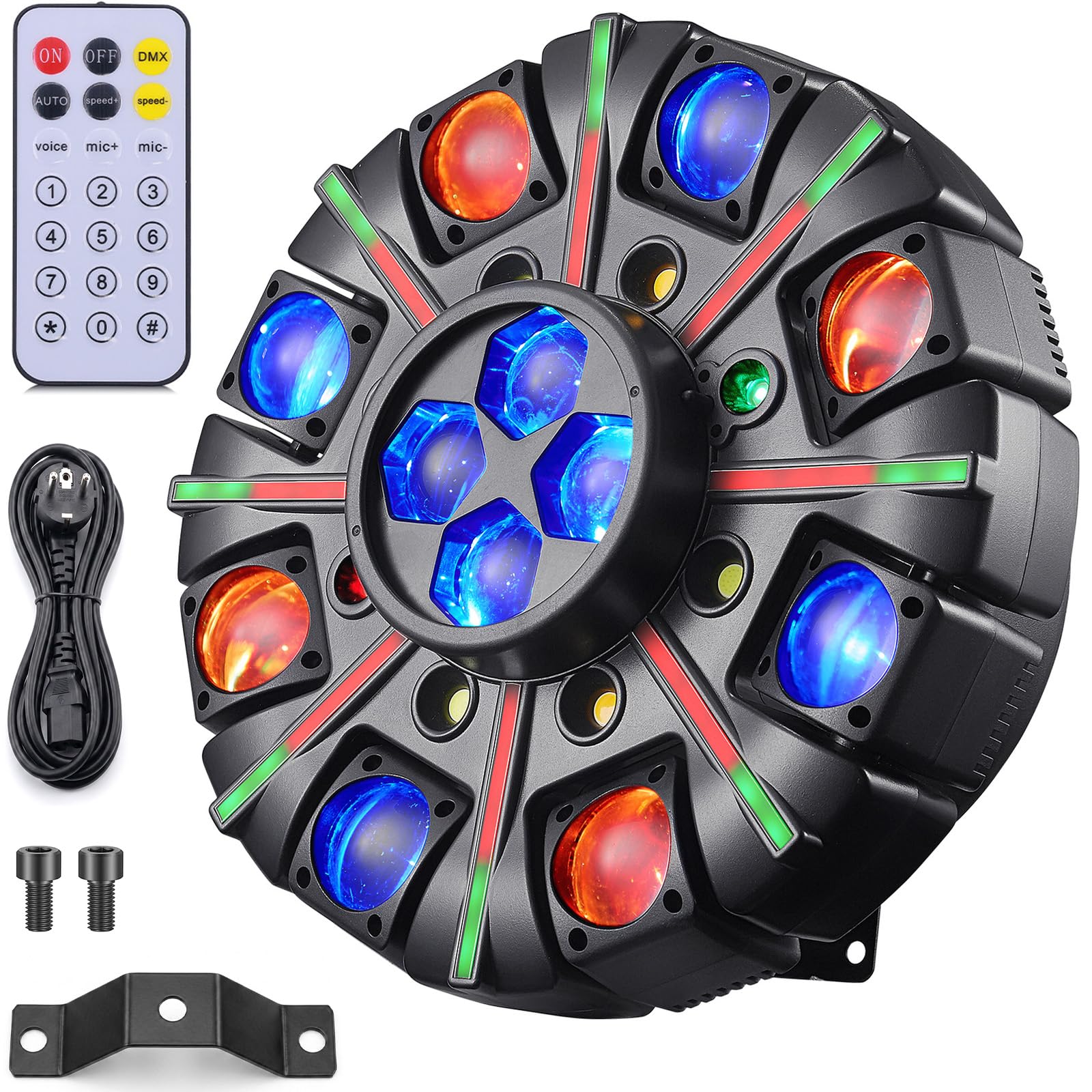 Moving Head LED Discolicht Partylicht, RGBW Bühnenlicht mit Fernbedienung | DMX512 (26 Kanäle), Sound Control DJ Licht, Disco Licht für KTV Disco Hochzeit Club Geburtstag Bühne DJ